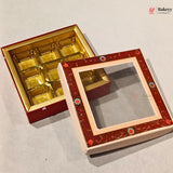 Red Floral Border Window Sweet & Chocolate Gift Box | With & Without Cavity | Multiple Capacities