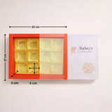 Red Sliding Chocolate Box with Gold Cavity  Premium Rigid Gift Box for Chocolates  Pack of 10