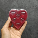 Red Heart Shape Chocolate Box with Transparent Lid | 6 Cavity  Chocolate Gift Box | Pack of 25