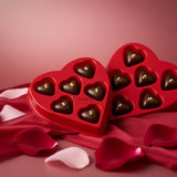 Red Heart Shape Chocolate Box with Transparent Lid | 6 Cavity  Chocolate Gift Box | Pack of 25