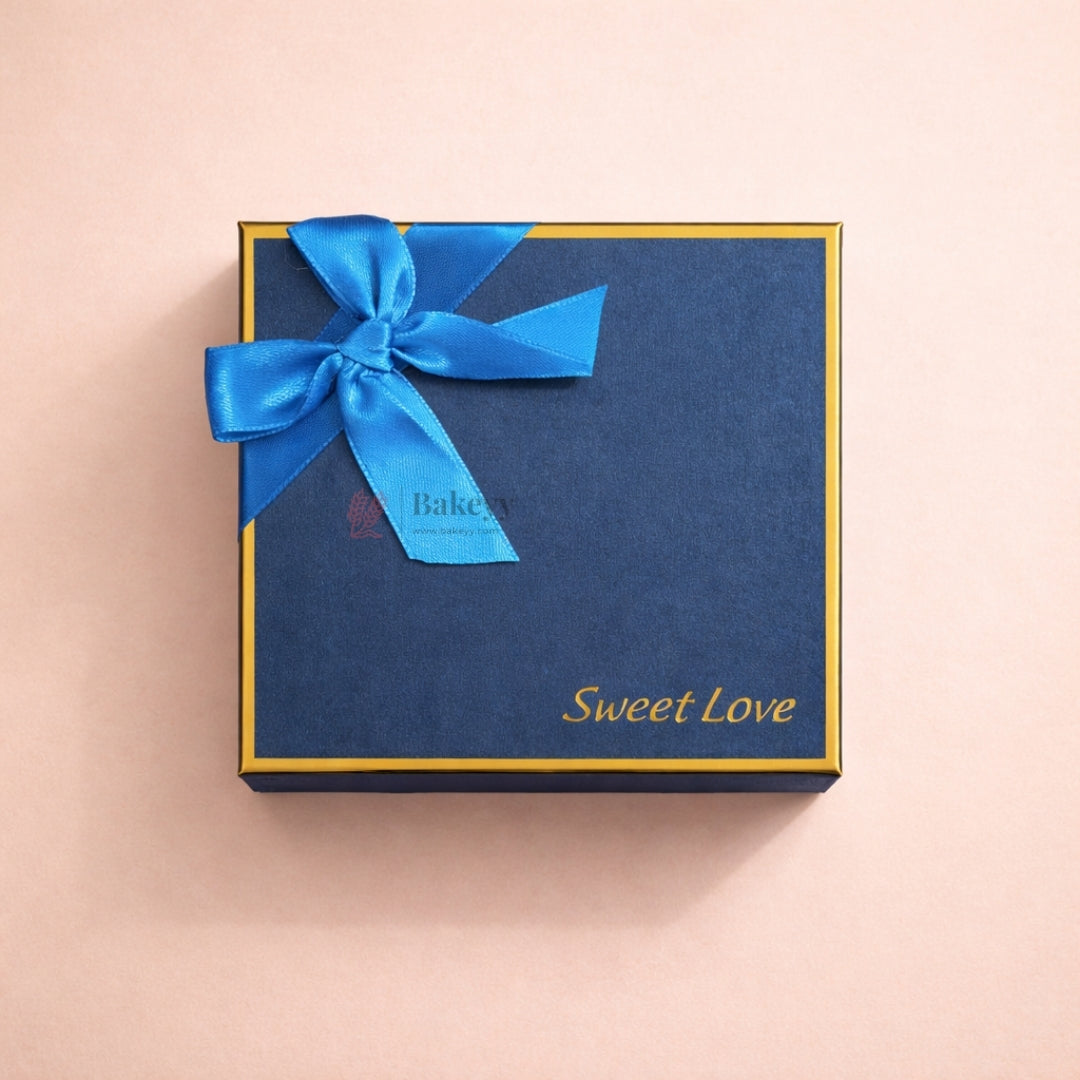 9 Cavity Gift Box | Rigid Chocolate Box with Ribbon | Sweet Love Gift Box | Premium Empty Chocolate Packing Box | Pack of 1