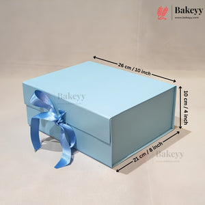 Plain Rigid Gift Boxes with Satin Ribbon | Magnetic Lock & Multi Colors | Pack of 1