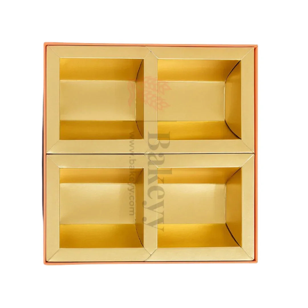 4 Cavity | Small | Rigid Dry Fruit Box | Elegant Festive Hamper Box | Diwali Sweet box | Chocolate Box | Blue | 1 Piece