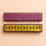 11.5x2 Inches | Rigid Chocolate Box with 6 Cavities | Floral Print | Sweet box | Purple | 1 Piece