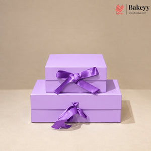 Collapsible Plain Gift Box with Satin Ribbon | Magnetic Lock & Multi Colors