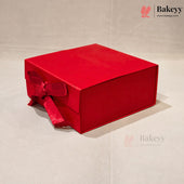 Collapsible Plain Hamper Box with Satin Ribbon & Magnetic Lock | Multiple Colors | Pack of 1