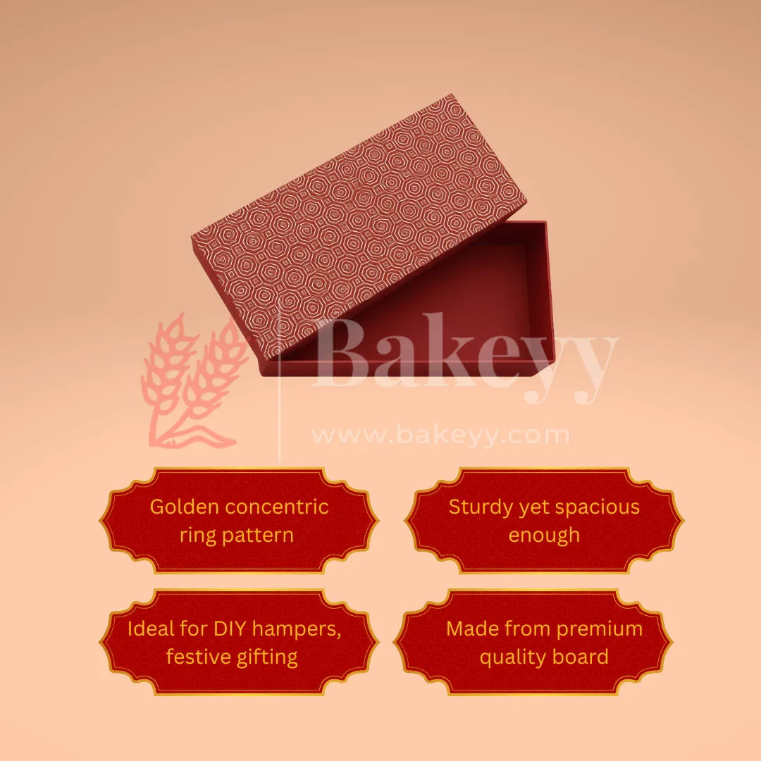 13x6x4 Inch| Rigid Rectangle Shaped Gift Box | Hamper Box | Red | 1 Piece