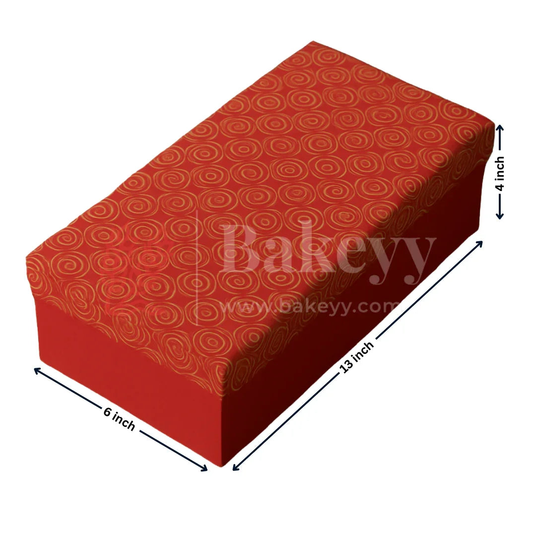 13x6x4 Inch| Rigid Rectangle Shaped Gift Box | Hamper Box | Red | 1 Piece