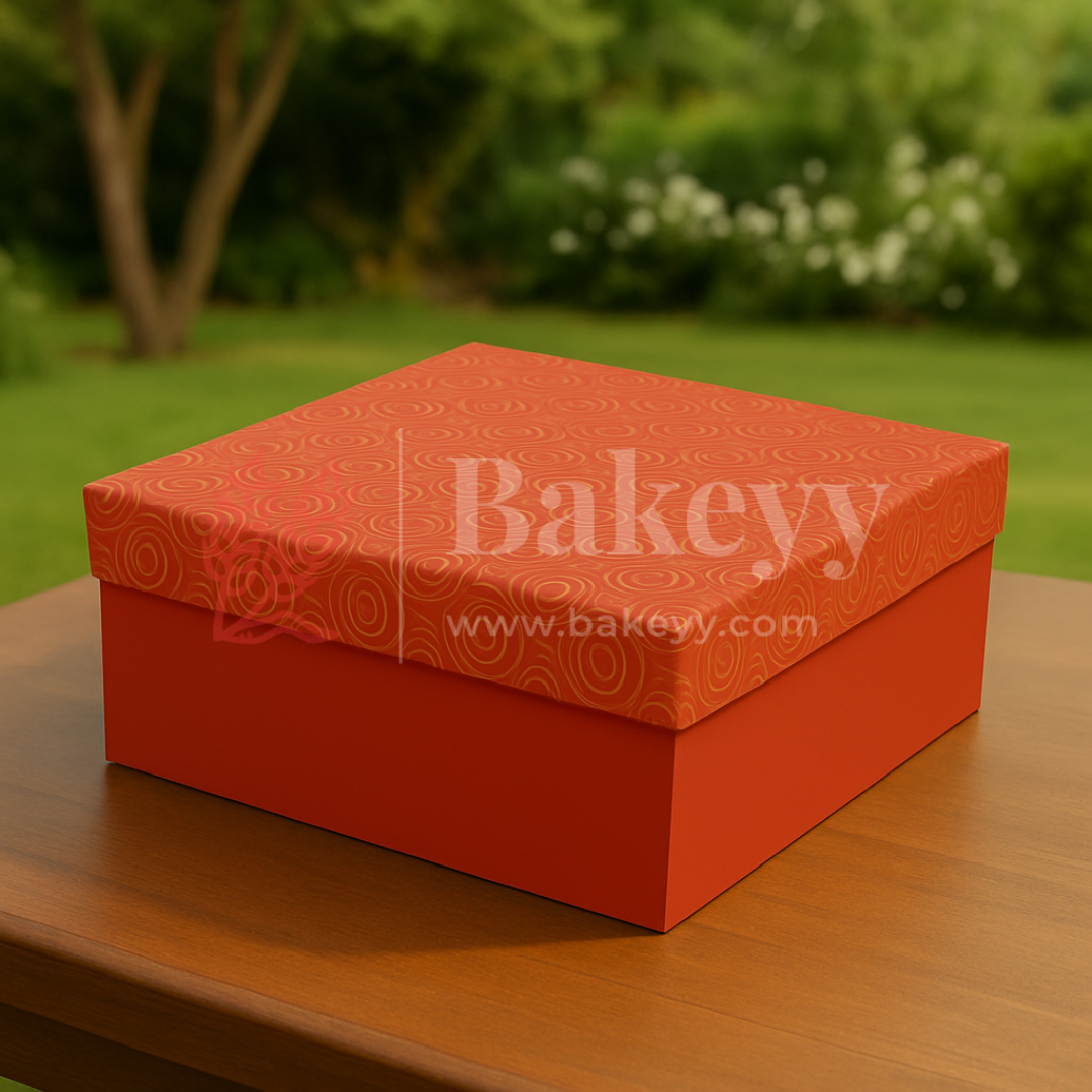 10x10x4 Inch| Rigid Square Shaped Gift Box | Hamper Box | Red | 1 Piece