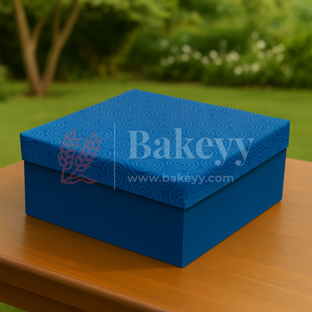 10x10x4 Inch | Rigid Square Shaped Gift Box | Hamper Box | Royal blue | 1 Piece