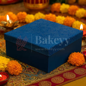 10x10x4 Inch | Rigid Square Shaped Gift Box | Hamper Box | Royal blue | 1 Piece - Bakeyy.com - India - 10x10x4 Inch | Rigid Square Shaped Gift Box | Hamper Box | Royal blue | 1 Piece - Default Title