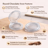Round Chocolate Protective Cover | Transparent Plastic Lid for Disc Chocolates | Clear Food-Grade Chocolate Cover | Pack of 100