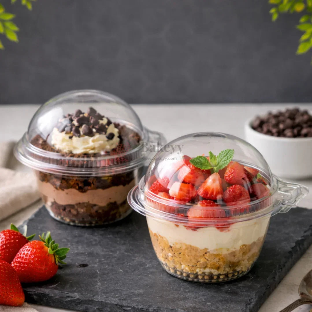 Round Clear PET Container with Attached Dome Lid | Cupcake and Dessert box | Disposable Food Packaging Box | Pack of 50 - Bakeyy.com - India - Round Clear PET Container with Attached Dome Lid | Cupcake and Dessert box | Disposable Food Packaging Box | Pack of 50 - Default Title 205.00