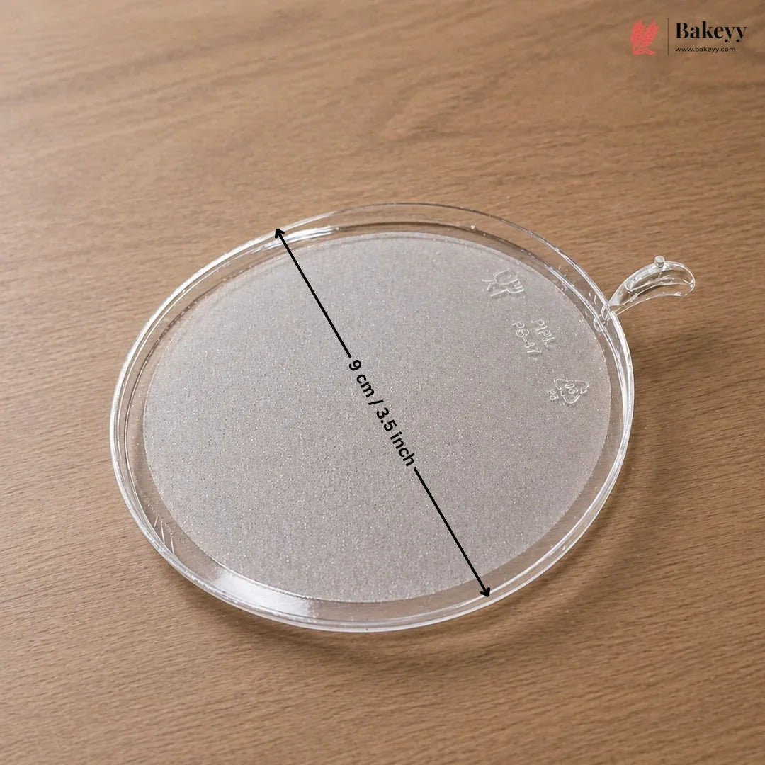 Round Dessert Tray | Clear Pastry Base for Cake & Brownies | Pack of 50
