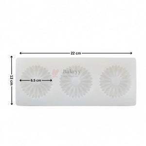 RoundFlowerChocolateGarnishingMouldSiliconeCakeDecorationMould3CavityPackof1_1 - Bakeyy.com