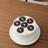 Round Flower Chocolate Garnishing Mould | Silicone Cake Decoration Mould | 3 Cavity | Pack of 1 - Bakeyy.com - India - Round Flower Chocolate Garnishing Mould | Silicone Cake Decoration Mould | 3 Cavity | Pack of 1 - Default Title 89.00