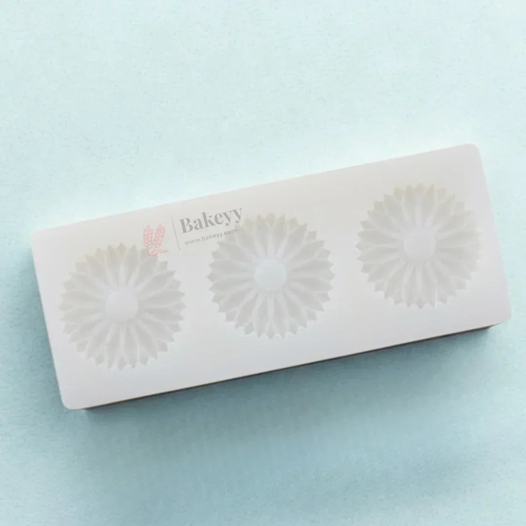 RoundFlowerChocolateGarnishingMouldSiliconeCakeDecorationMould3CavityPackof1_3 - Bakeyy.com