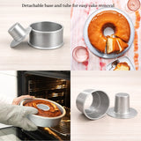 Round Aluminium Donut Shape Cake Mould | Detachable Tube Mould for Sponge, Pound & Ring Cakes | 4 Sizes Available | Pack of 1