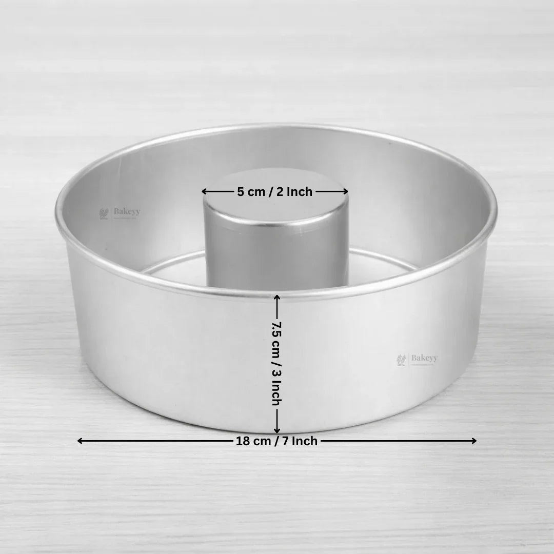 Round Aluminium Donut Shape Cake Mould | Detachable Tube Mould for Sponge, Pound & Ring Cakes | 4 Sizes Available | Pack of 1