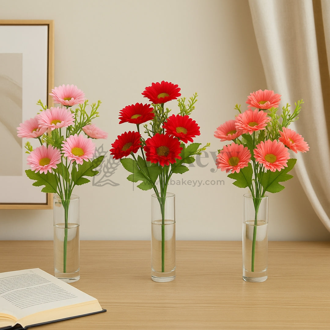 Artificial Daisy Flower Bunch – 48cm | Floral Bouquet for Vase, Gifting & Home Decor | Pack of 1