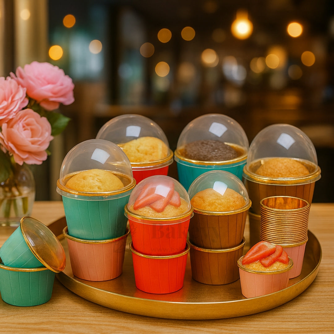 Round Bake n Serve with Gold Lining | Pack of 50