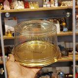 Round Cake Dome Box | Large Transparent Lid with Gold Base | Pack of 50