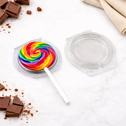 Round Chocolate Protective Cover | Transparent Plastic Lid for Disc Chocolates | Clear Food-Grade Chocolate Cover | Pack of 100