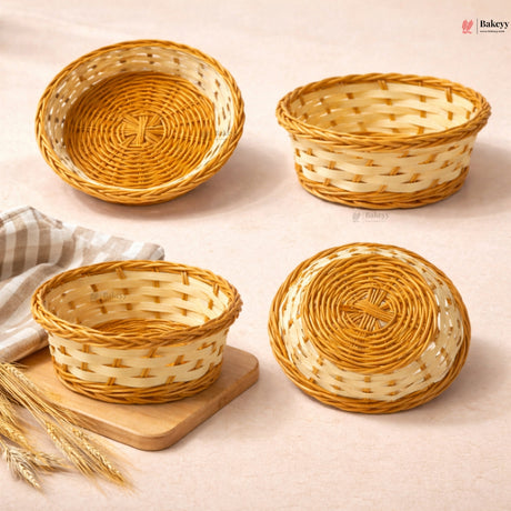 Round Handwoven Wicker Basket | Elegant & Durable Storage Solution | 1 Piece