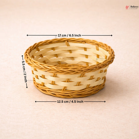 Round Handwoven Wicker Basket | Elegant & Durable Storage Solution | 1 Piece