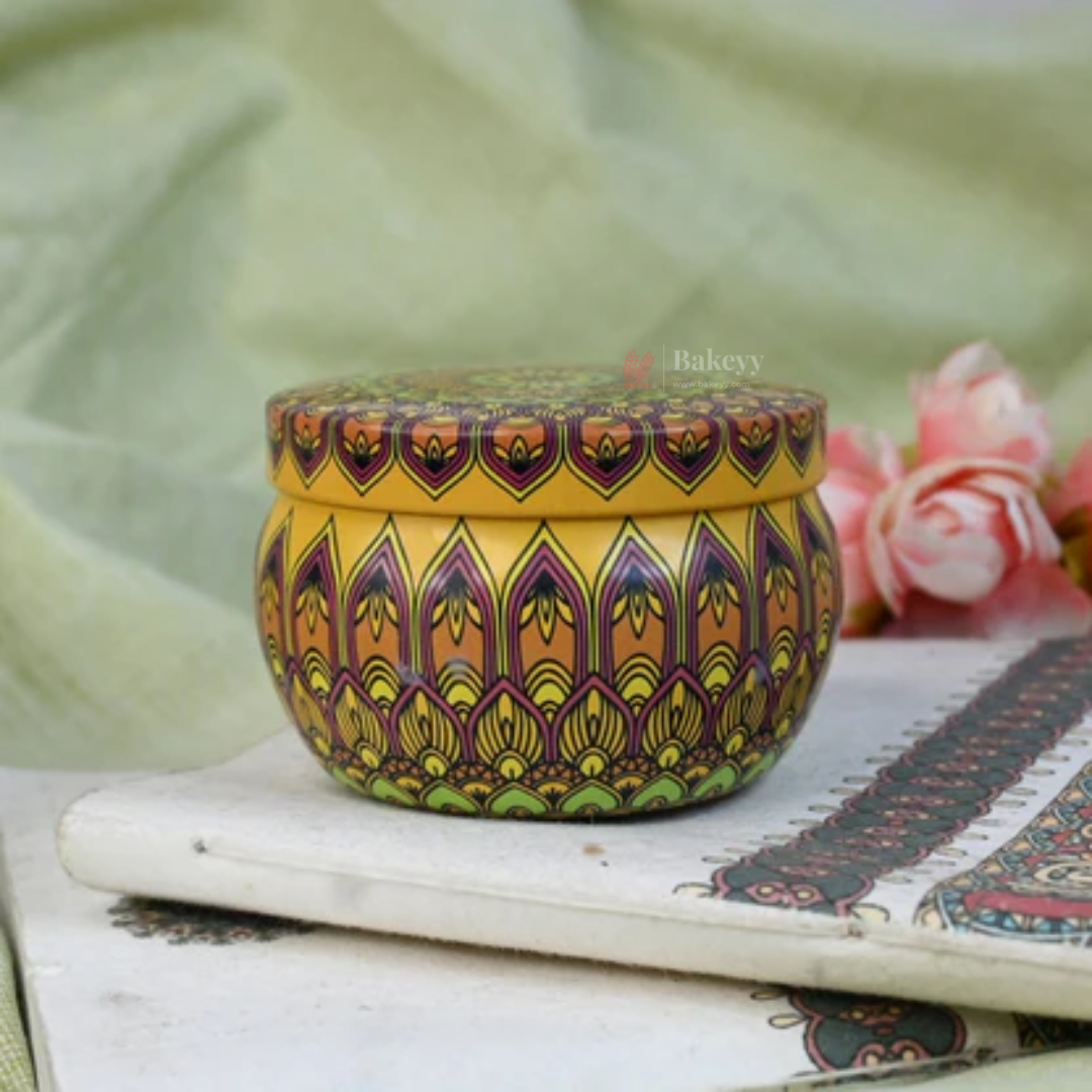 Empty Tin Matka Shaped Decorative Boxes | Round Box | Candle Tin Box | Pack of 12
