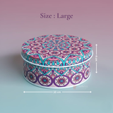 Round Mandala Design Empty Tin Boxes | Mandala Print | Tin Box | Pack of 6