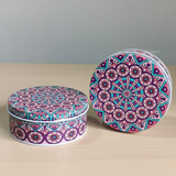 Round Mandala Design Empty Tin Boxes | Mandala Print | Tin Box | Pack of 6