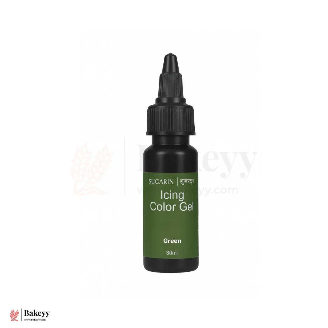 Sugarin Green Icing Color Gel – 30ml | Vibrant Food Gel Color for Cakes, Fondant & More