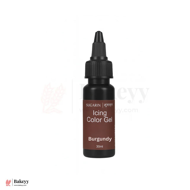 Sugarin Burgundy Icing Color Gel – 30ml | Vibrant Food Gel Color for Cakes, Fondant & More - Bakeyy.com - India - Sugarin Burgundy Icing Color Gel – 30ml | Vibrant Food Gel Color for Cakes, Fondant & More - Default Title