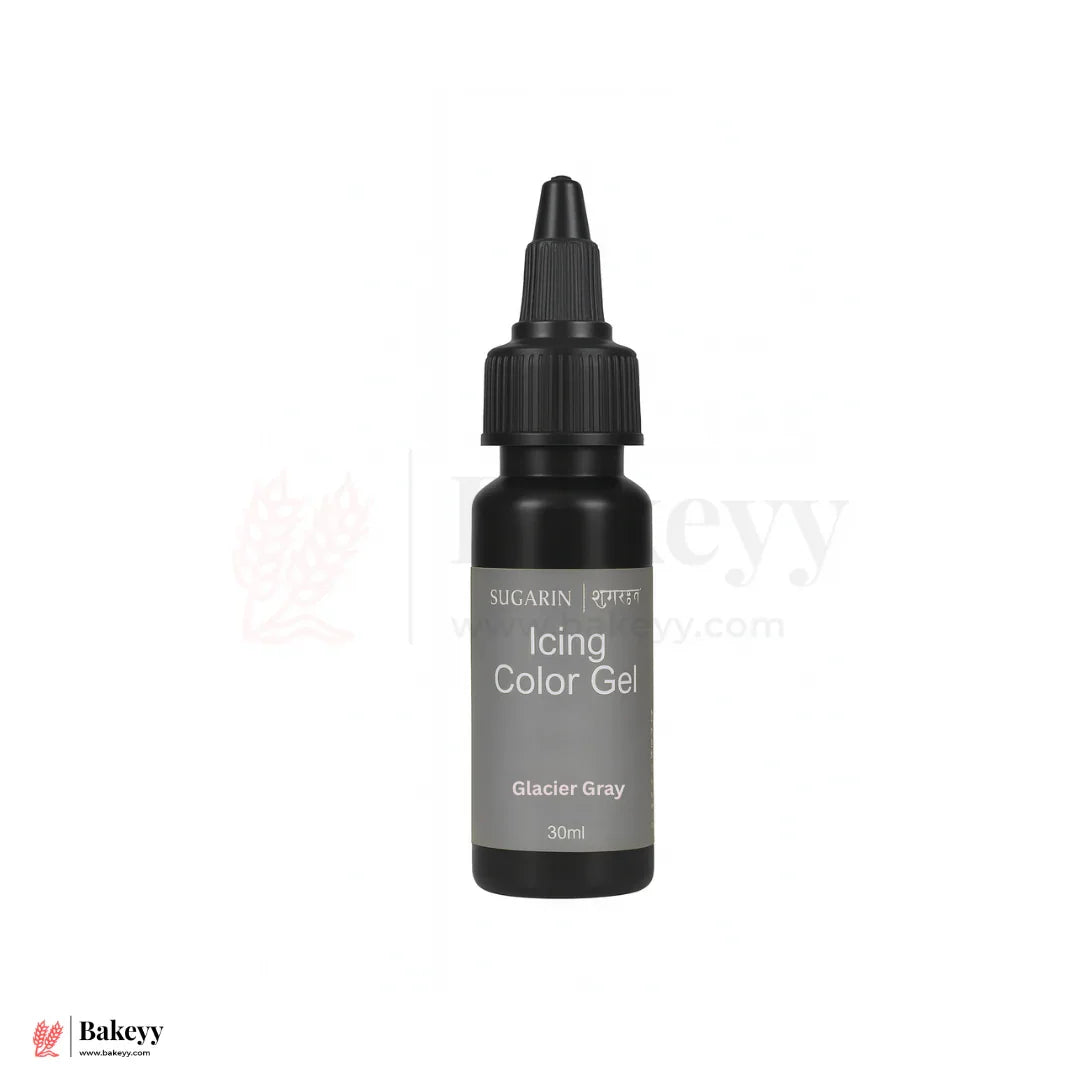 Sugarin Glacier Gray Icing Color Gel – 30ml | Vibrant Food Gel Color for Cakes, Fondant & More - Bakeyy.com - India - Sugarin Glacier Gray Icing Color Gel – 30ml | Vibrant Food Gel Color for Cakes, Fondant & More - Default Title