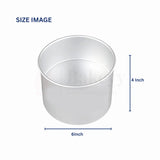 6x4" Round Aluminium Cake Mould