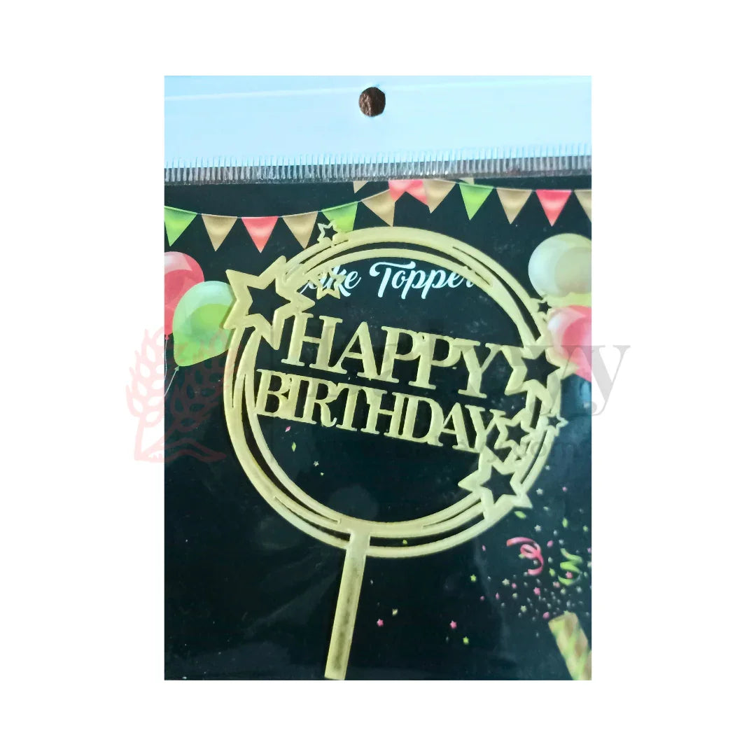 4" inch Happy Birthday Cake Topper - D10