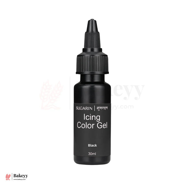Sugarin Black Icing Color Gel – 30ml | Vibrant Food Gel Color for Cakes, Fondant & More - Bakeyy.com - India - Sugarin Black Icing Color Gel – 30ml | Vibrant Food Gel Color for Cakes, Fondant & More - Default Title