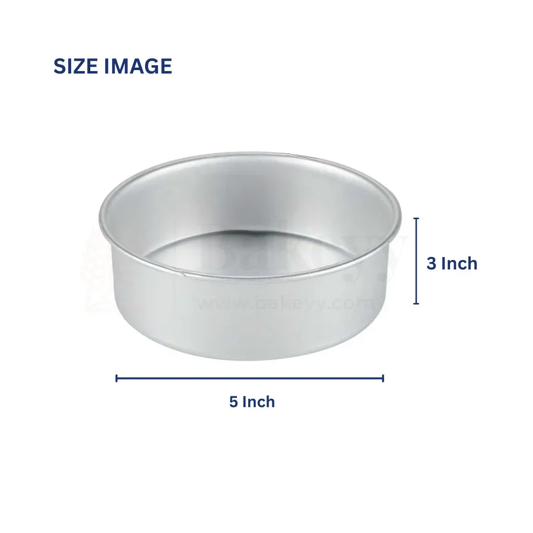 5x3" Round Aluminium Cake Mould