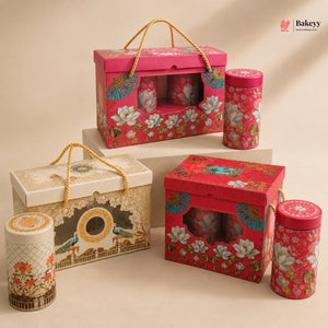 Royal Garden Heritage Theme Gift Box with Tin Containers | Pack of 10