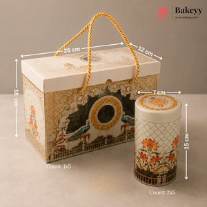 Royal Garden Heritage Theme Gift Box with Tin Containers | Pack of 5