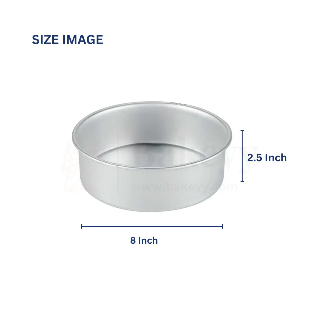 8x2.5" Round Aluminium Cake Mould