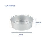 8x2.5" Round Aluminium Cake Mould
