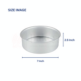 7x2.5" Round Aluminium Cake Mould