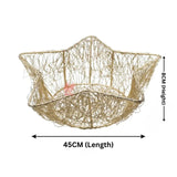 Decorative Gold Metal Hamper Basket For Gifting Star | Extra Large