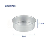 6x2.5" Round Aluminium Cake Mould