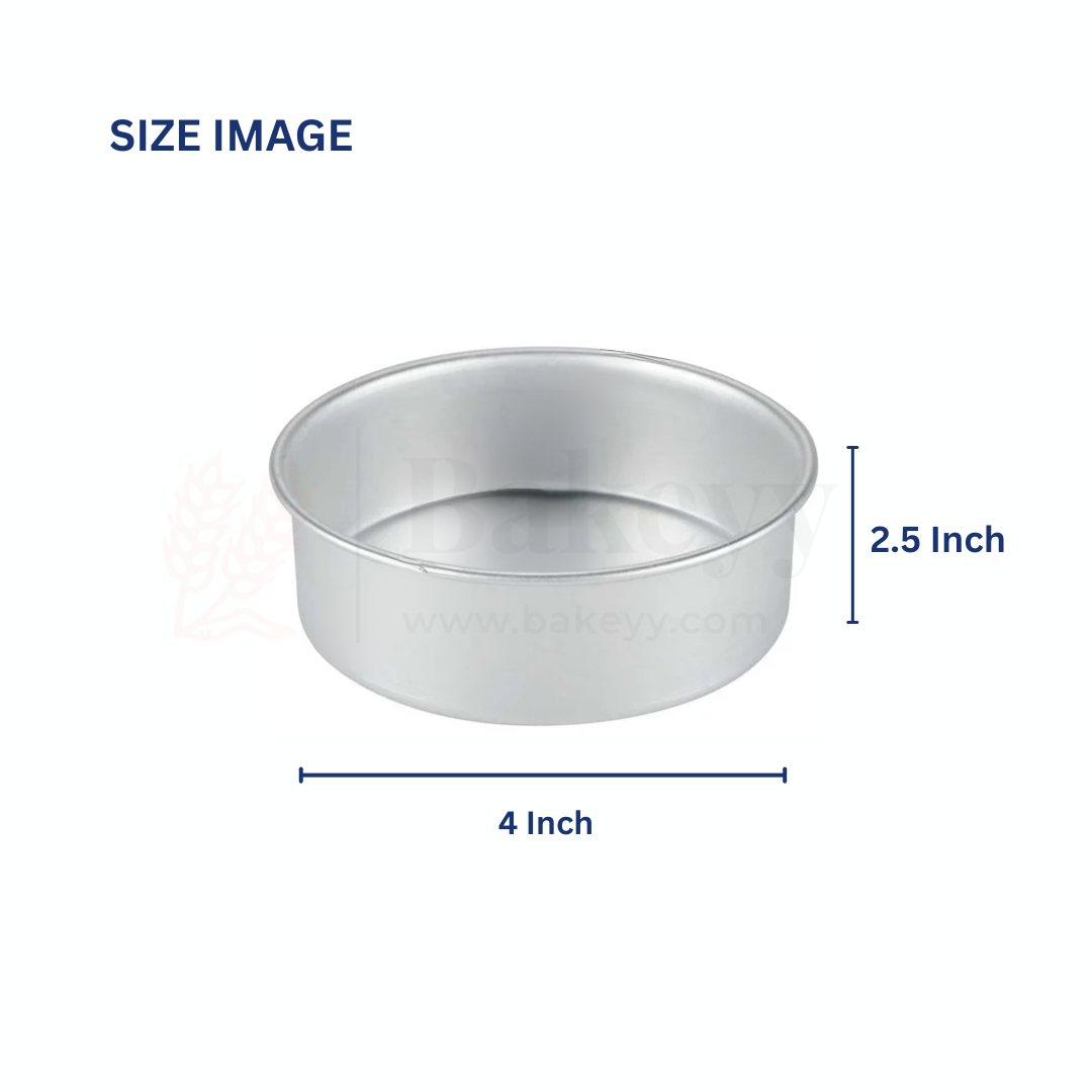 4x2.5" Round Aluminium Cake Mould