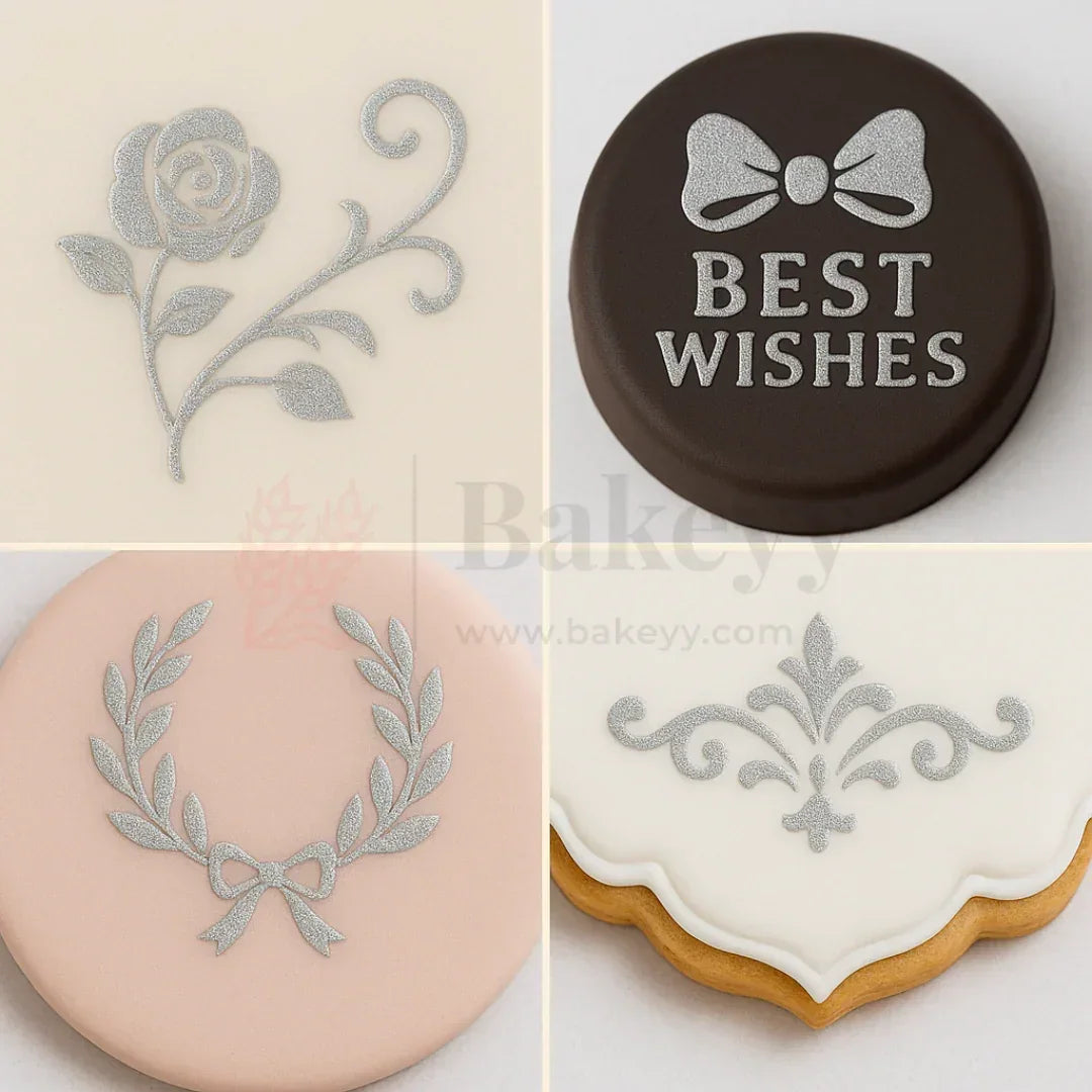 Sugarin Pure Silver Edible Stencil Gel - 50g | Vegan Metallic Cake Texture Gel - Bakeyy.com - India - Sugarin Pure Silver Edible Stencil Gel - 50g | Vegan Metallic Cake Texture Gel - Default Title