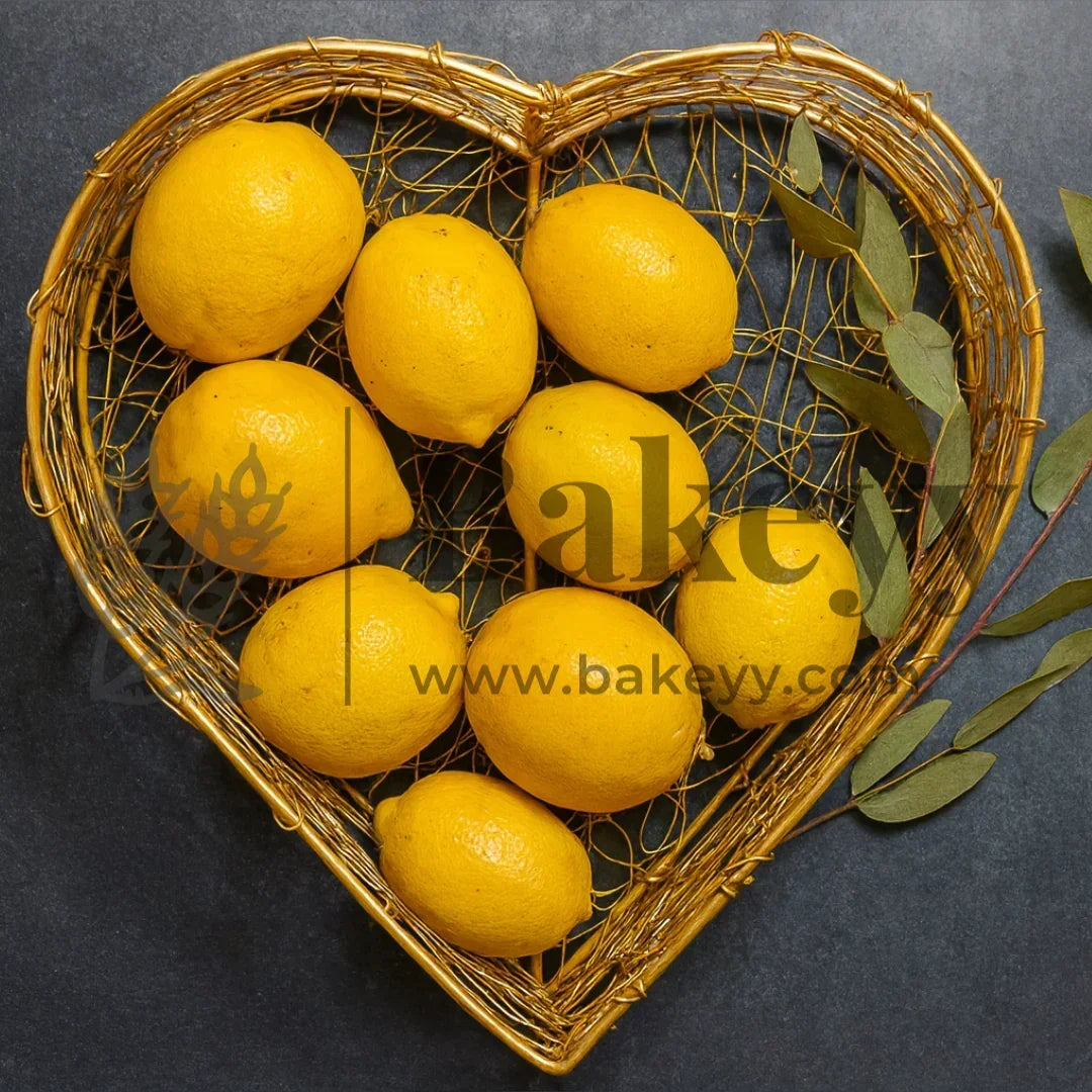 Heart-Shaped Decorative Wire Basket For Gifting – Rustic Gold Finish | Extra Large