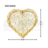 Heart-Shaped Decorative Wire Basket For Gifting – Rustic Gold Finish | Medium